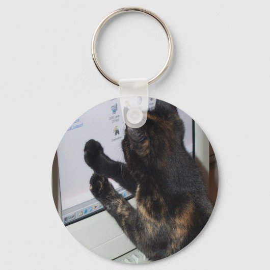 Kat met PC Sleutelhanger (Voorkant)