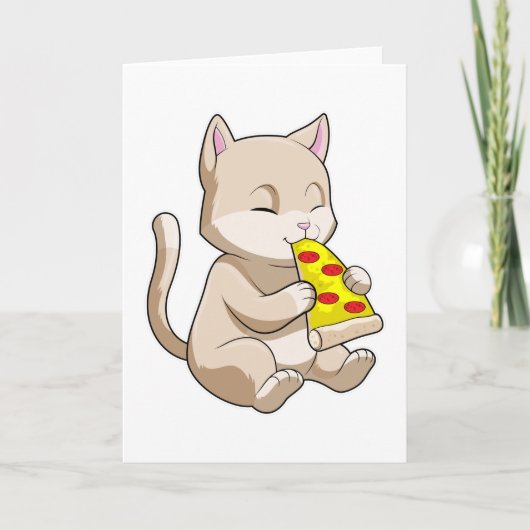 Kat met Pizza Kaart (Voorkant)