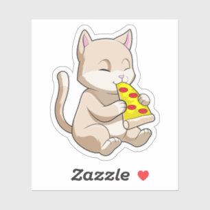 Kat met Pizza Sticker