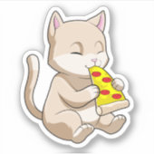Kat met Pizza Sticker (Voorkant)