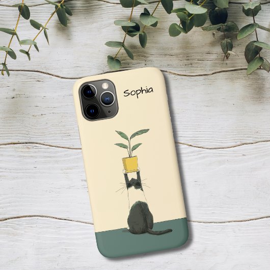 Kat met Plant Case-Mate iPhone Case