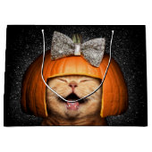 Kat met pompoenhaar groot cadeauzakje (Voorkant)