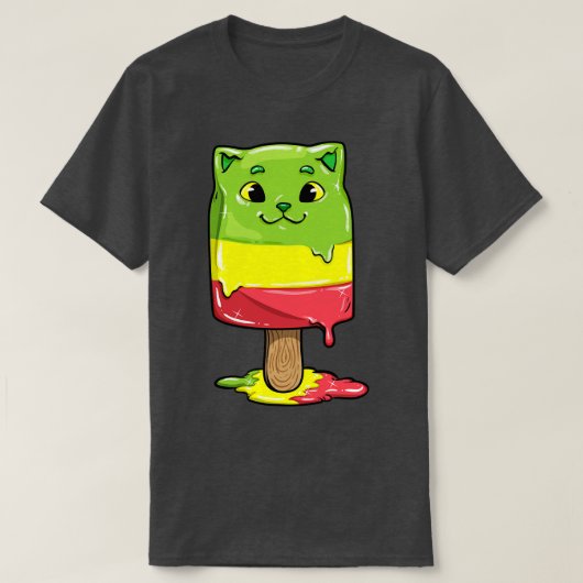 Kat met Popsicles T-shirt (Design voorkant)