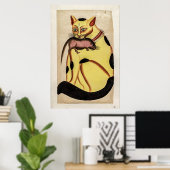 kat met Poster (Thuiskantoor)