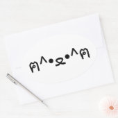 Kat met poten euticon ฅ^ ・ ع・ Japanse Kaomoji Ovale Sticker (Envelop)