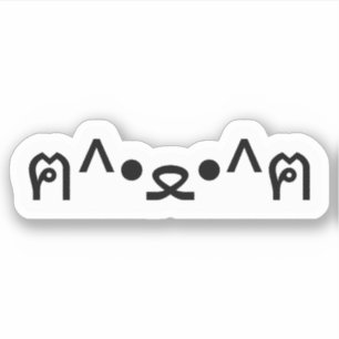 Kat met poten euticon ฅ^ ・ ع・ Japanse Kaomoji St. Sticker