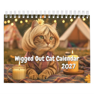 Kat met pruik kalender
