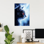 Kat met rode ogen poster (Thuiskantoor)