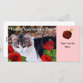 KAT MET RODE ROSEN FEESTDAGENKAART (Voorkant / Achterkant)