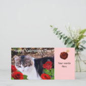 KAT MET RODE ROSEN FEESTDAGENKAART (Staand voorkant)
