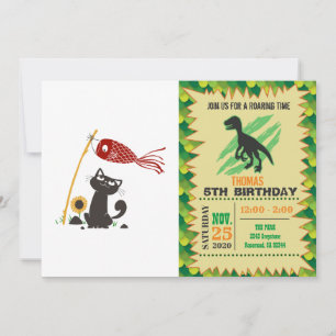 Kat met rolgordel en glansmachine - achtergrondkle kaart