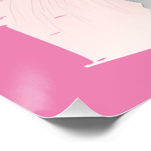 Kat met roze boog glanzend Poster Perfect Poster (Hoek)