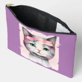 Kat met roze strik Etui (Open)