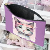 Kat met roze strik Etui