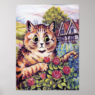 Kat met Rozen, Louis Wain Poster