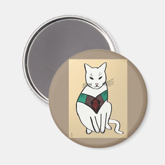 Kat met Ruby Collar Magneet (Voorkant / Achterkant)