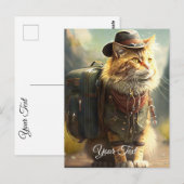 Kat met rugzak. briefkaart (Voorkant / Achterkant)