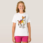Kat met satchel t-shirt (Voorkant volledig)