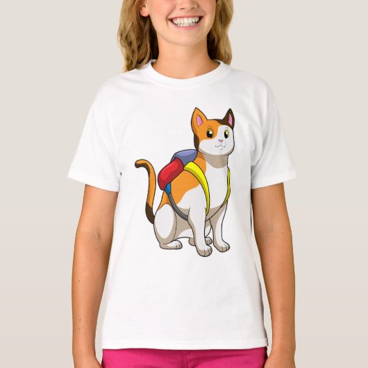 Kat met satchel t-shirt (Voorkant)