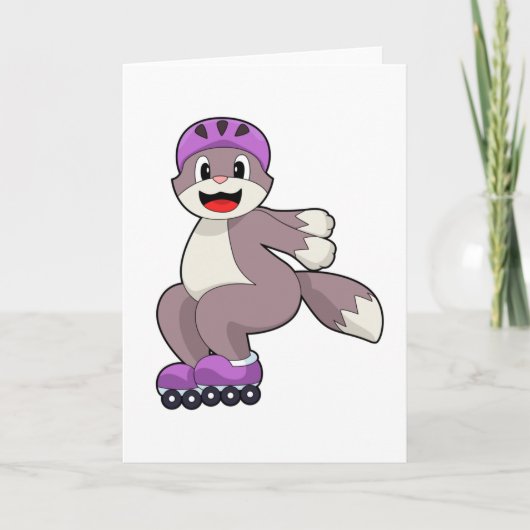 Kat met schaatsen kaart (Voorkant)