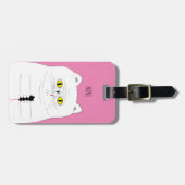 Kat met schimmeldragende muis bagagelabel (Voorkant horizontaal)