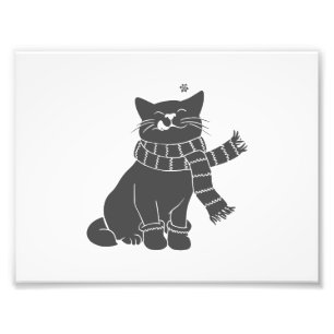 Kat met schoonheid - Kies achtergrondkleur Foto Afdruk