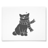 Kat met schoonheidssjaal - Kies achtergrondkleur Foto Afdruk (Voorkant)