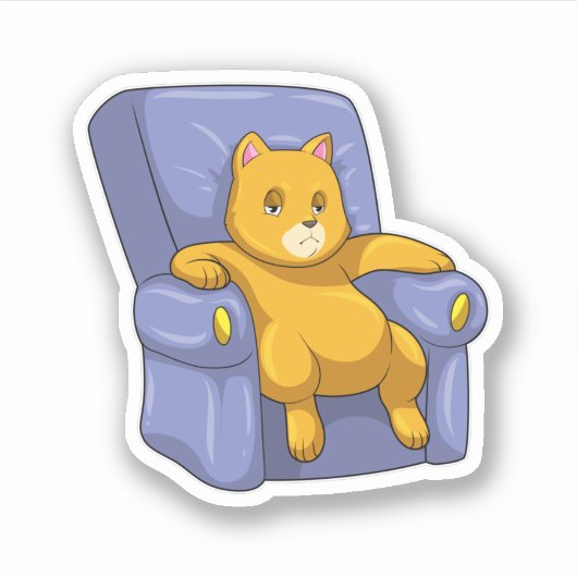 Kat met Sofa Sticker (Voorkant)