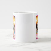 Kat met Sparkler Cupcake Extra Grote Beker (Voorkant)