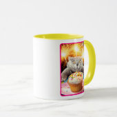 Kat met Sparkler Cupcake Mok (Voorkant rechts)