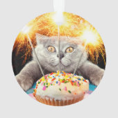 Kat met Sparkler Cupcake Ornament (achterkant)