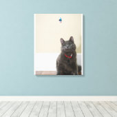 Kat met speelgoed canvas afdruk (Insitu (Houten vloer))