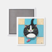 Kat met Speelgoed Muismagneet Magneet (Voorkant / Achterkant)
