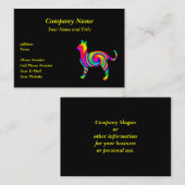 Kat met stevige regenbookregel visitekaartje (Voorkant / Achterkant)