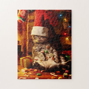 Kat met stop op kop legpuzzel