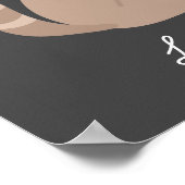 Kat met teacup cartoon Le Kat Poster (Hoek)