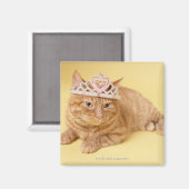 Kat met tiara magneet (Voorkant / Achterkant)