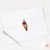 Kat met Trump Toupee Ronde Sticker (Envelop)