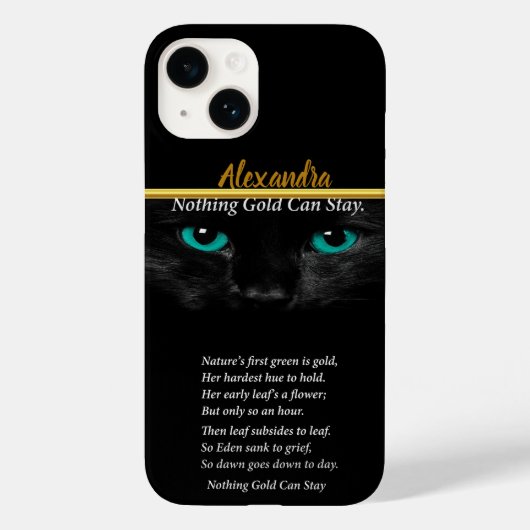Kat met turkooisogen Robert Frost-gedicht Case-Mate iPhone Case (Achterkant)