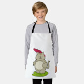 Kat met Umbrella Schort (Gedragen)