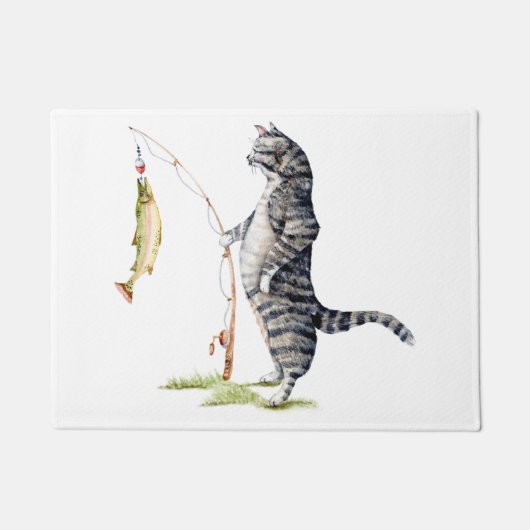 Kat met vis deurmat (Voorkant)