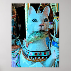 Kat met vis poster