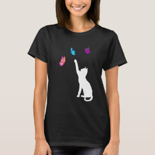 Kat met Vlinders Leuke Kat Vlinder T-shirt