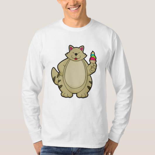Kat met wafelijs t-shirt (Voorkant)