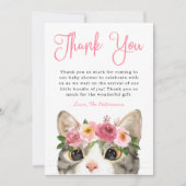 Kat met Waterverf, , Baby shower Bedankkaart (Voorkant)