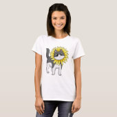 Kat met zonnebloem t-shirt (Voorkant volledig)