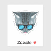 Kat met zonnebril sticker (Vel)