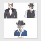 Kat met zonnebril sticker (Vel)