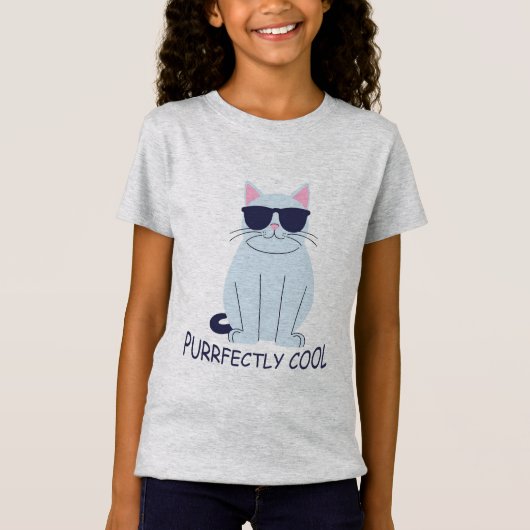 Kat met zonnebril t-shirt (Voorkant)