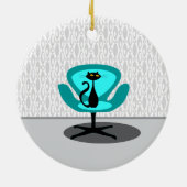 Kat - Mid Century Modern Keramisch Ornament (Achterkant)